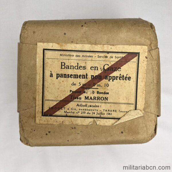 France. Cotton pack. Army Ministry. Health Service. 1958. Algerian War
