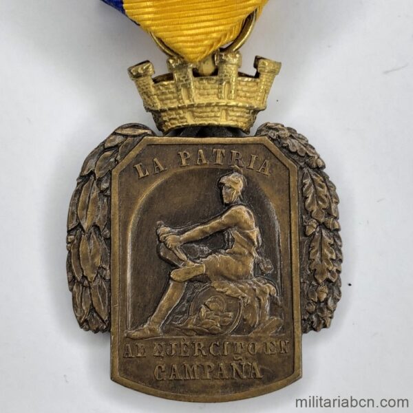 Medalla única de las Campañas. 1931. II República. Modelo corona articulada