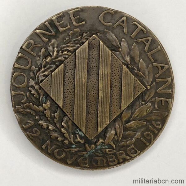 Medalla Les Catalans a Joffre. Journée Catalane. 12 Novembre 1916 revers