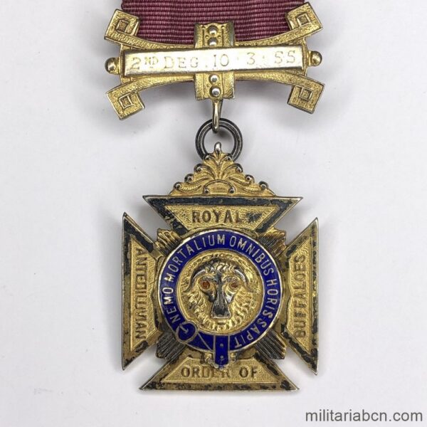 Masonic Medal. United Kingdom. Grand Lodge of England. Royal Antediluvian Order of Buffaloes. Oldenburg Lodge 8589. Marked. 1958