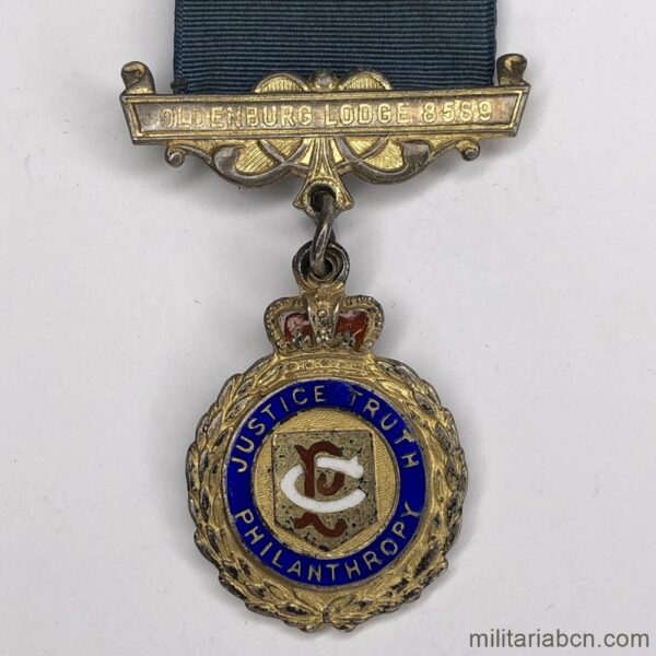 Masonic Medal. United Kingdom. Grand Lodge of England. Royal Antediluvian Order of Buffaloes. Oldenburg Lodge 8589. Primo. checked. 1955
