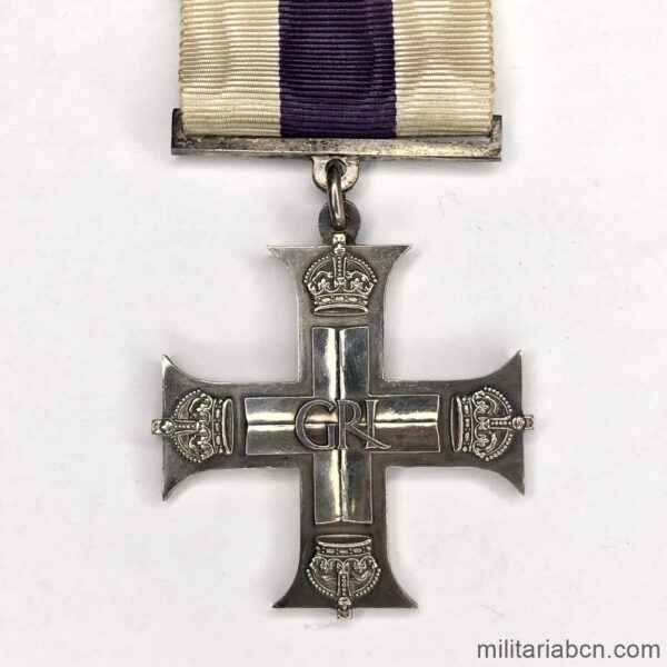 Reino Unido. Military Cross (MC) o Cruz Militar Británica de 1945. Variante Tipo 1 de George VI. Medalla británica de la Segunda Guerra Mundial.