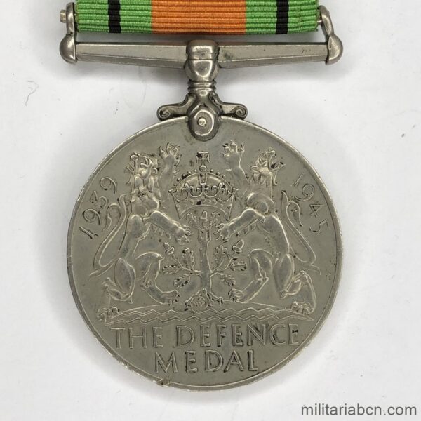 Reino Unido. The Defence Medal. Medalla de la Segunda Guerra Mundial. Medalla de campaña instituida por Reino Unido en mayo de 1945.