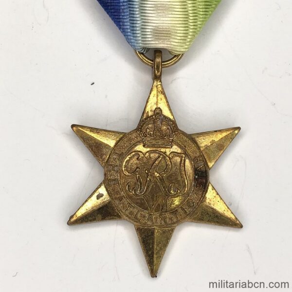 Reino Unido. The Atlantic Star o Estrella del Atlántico. Medalla británica de campaña de la Segunda Guerra Mundial