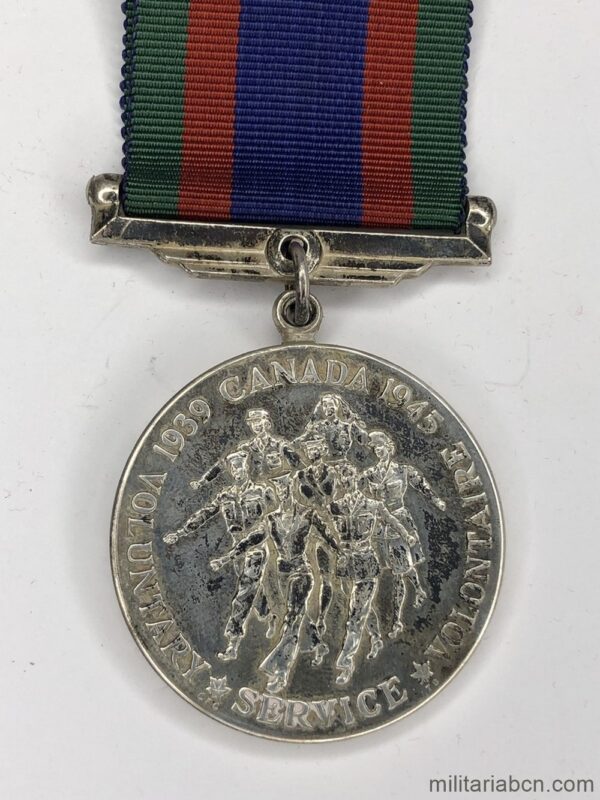Canadá. Medalla por Servicios Voluntarios en la Segunda Guerra Mundial. 1939-1945. Canadian Volunteer Service Medal.