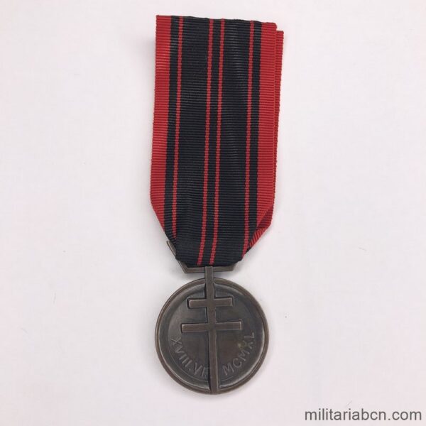 Francia. Medalla de la Resistencia. 2 ª Guerra Mundial. Instituida en 1943 en Londres por el General De Gaulle