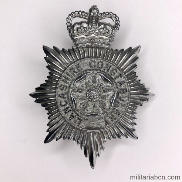 Reino Unido. Placa de casco de Policía de Lancashire Constabulary