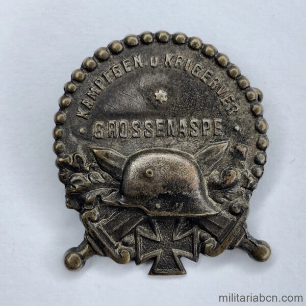 Germany. Badge of the Grossenaspe Veterans Association. German badge of the 1st World War