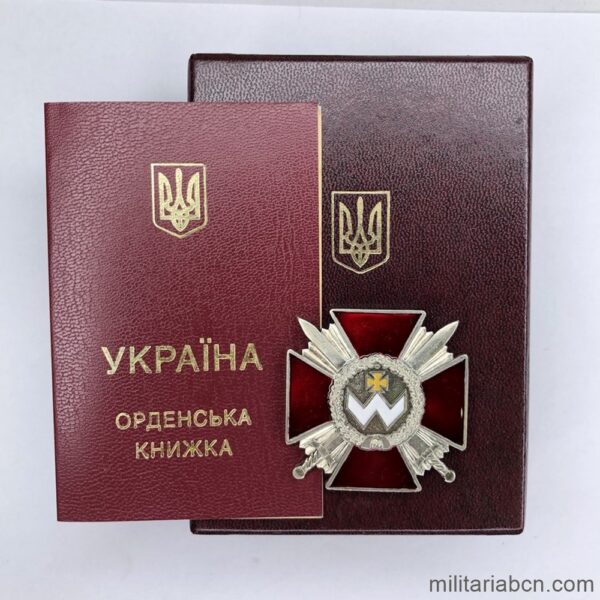 Ukraine. Order of Bohdan Khmelnytsky, Breast star 3rd Class. numbered. With award document and original box