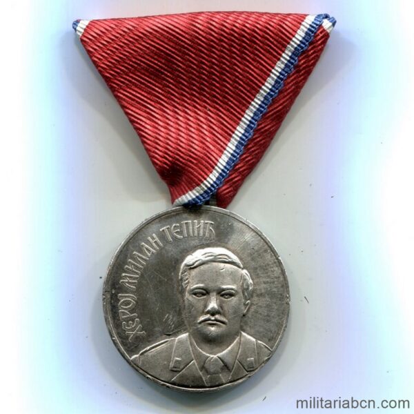 República Srpska. Medalla de Milan Tepić. Concedida en 1993 por actos de heroismo durante las guerras de los Balcanes
