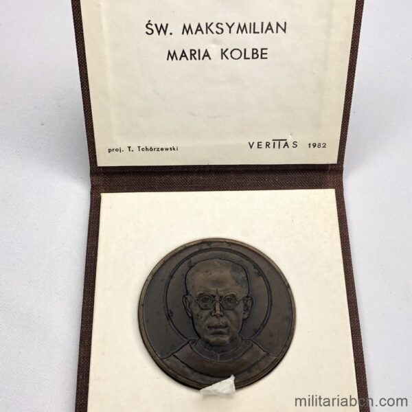 Commemorative medal of Father Maksymilian Maria Kolbe (1894-1941) murdered in Auschwitz